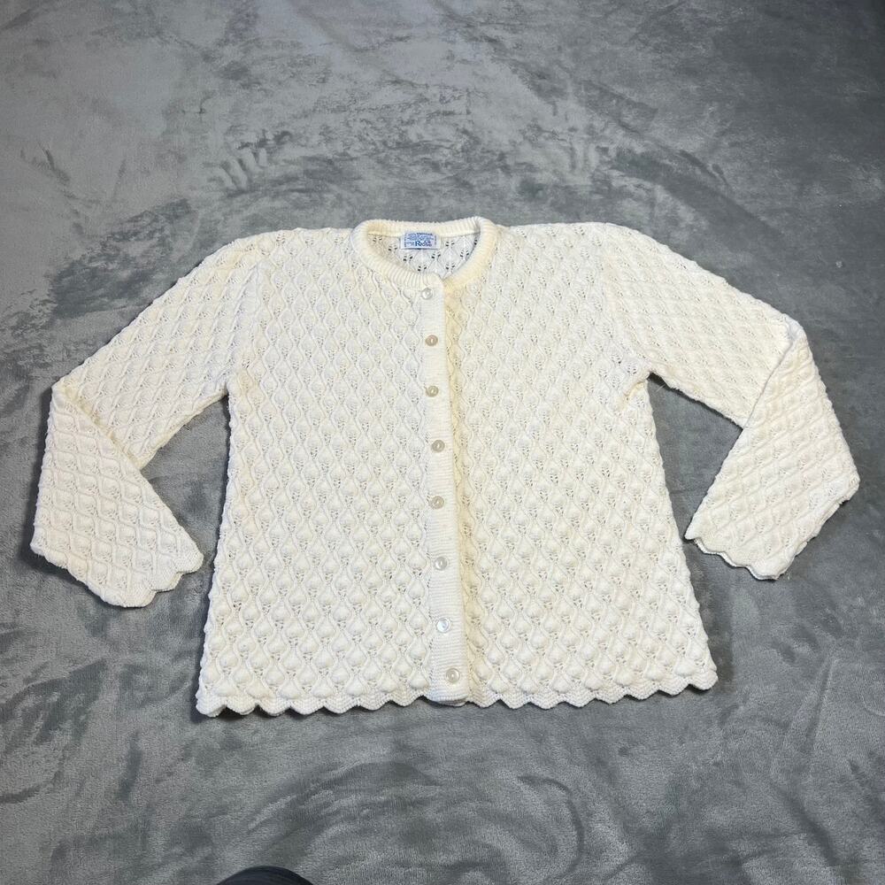 Vintage Wintuk Textured Bobble Knit Button Up Cardigan Size M Cottagecore Casual
